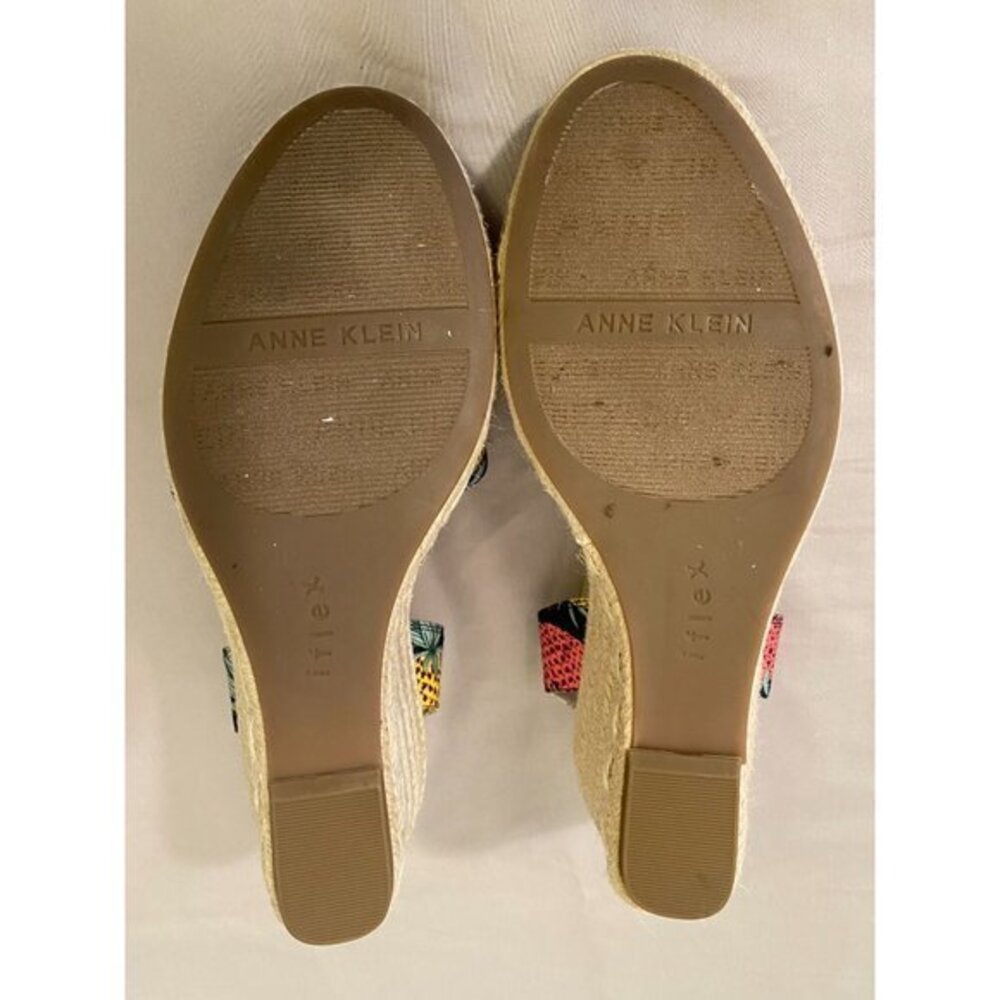 Womens Anne Klein Wedge‎ Slingback iflex Woven Jute Canvas Sandals Size 8.5 - Picture 5 of 7